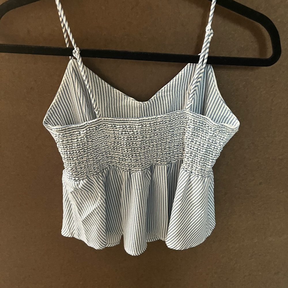 Blue and white stripe tank